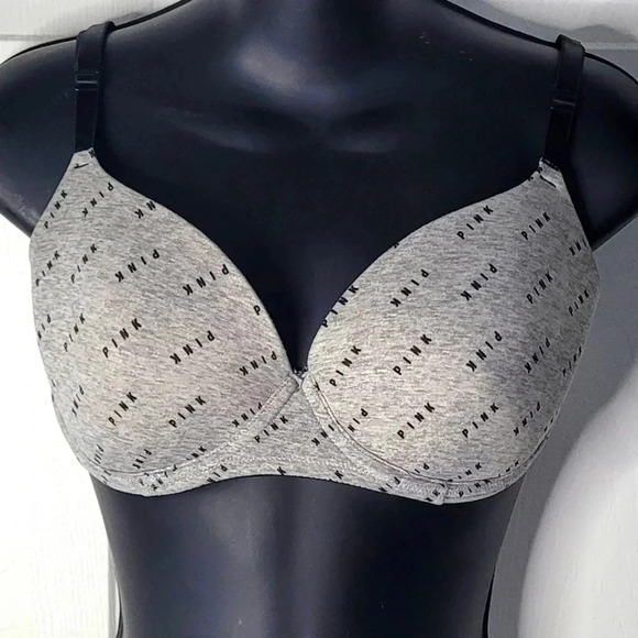 PINK VICTORIA SECRET Pink Monogram Bra, size 32DD - Picture 1 of 13